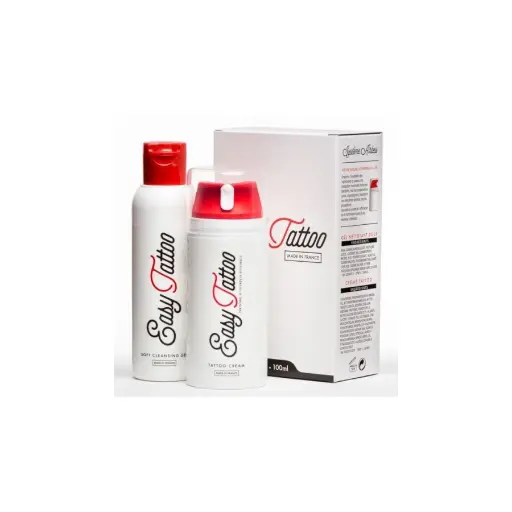 Soin Tattoo - Otzi By Easytattoo - Kit de soin post tatouage comprenant gel nettoyant doux 125 ml et crème réparatrice 100 ml 