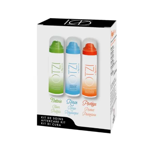 Soin Piercing - Easy Piercing By Otzi Kit Complet - Gel nettoyant, sérum phy, solution antibactérienne et 20 compresses stériles*