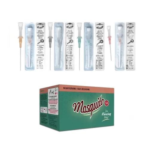 Aiguille Piercing - Mosquito Stérile Piercing - Cathéters avec canule libre et prédécoupée pour le piercing*