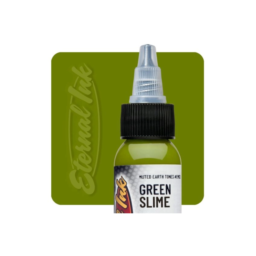 [b_muted_earthtone_green_slime] Eternal Ink Muted Earth Tone Green Slime - Encre artistique pour entrainement tatouage NON REACH