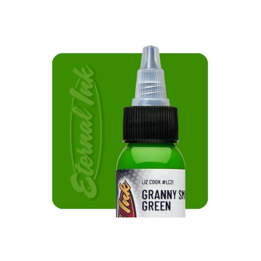 Encre Tattoo Verte - Eternal Ink Liz Cook Granny Smith Green - Encre artistique pour entraînement tatouage non reach 30 ml