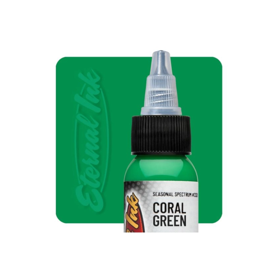 Encre Tattoo Verte - Eternal Ink Seasonal Spectrum Coral Green - Encre artistique pour entrainement tatouage non reach 