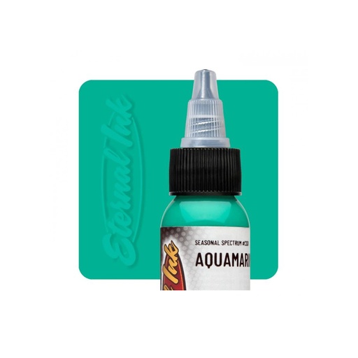 [b_encre_eternal_aqua_marine] Encre Entrainement Tattoo Bleue - Eternal Ink Seasonal Spectrum Aqua Marine - Encre artistique pour entrainement au tatouage NON REACH 30 ml 