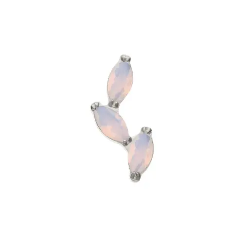 [iv_embout_interne_28-titd747-16optp] Piercing Embout - Titane F136 Interne Gamme Invictus - Embout 28 avec pas de vis interne 0,9 mm pour piercing 1,2 mm marquise opalite*