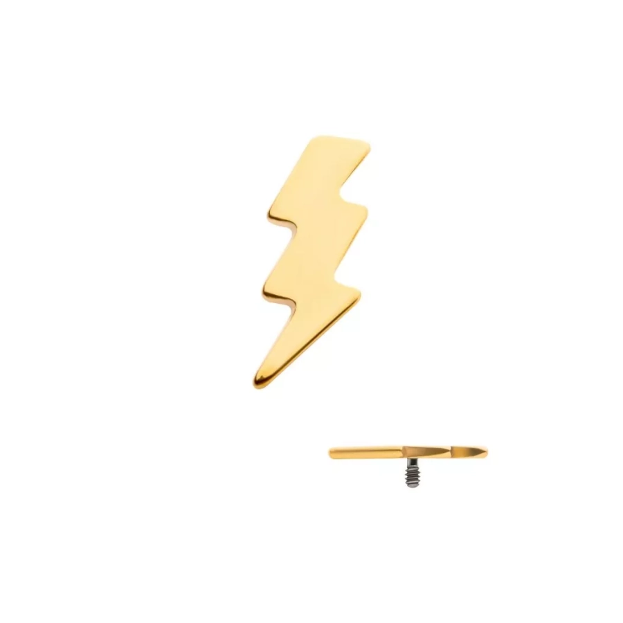 [iv_GOLD_embout_07-tip24ktdtltn_16] Piercing Embout - Titane F136 24KT Gamme Invictus - Embout 7 avec pas de vis interne 0,9 mm pour piercing 1,2 mm éclair*