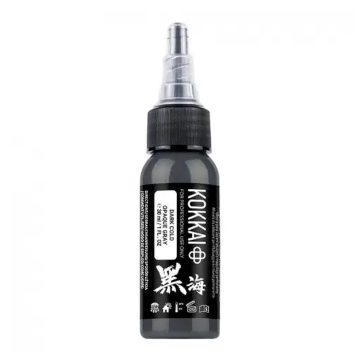 Encre Tattoo Grise - Kokkai Sumi Cold Opaque Grey Dark - Mélange pour le tatouage reach* 