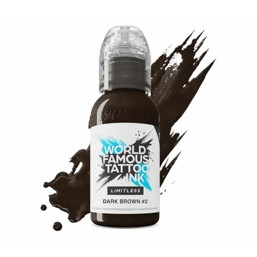 [ki_world_limitless_dark_brown_2-LTDBWN21] Encre Tattoo Marron - World Famous Tattoo Ink Limitless Dark Brown 2 - Melange pour le tatouage encre REACH 30ml