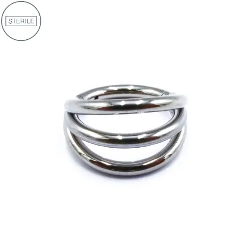 [i_anneau_sterile_76-STXA76] Anneau Piercing - Anneau Titane Stérile 76 - Anneau en titane motif triple