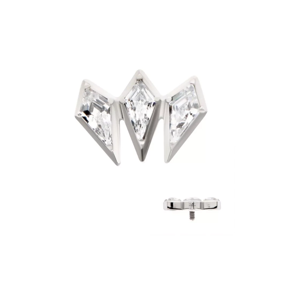 [iv_embout_20-titd859]  Piercing Embout - Titane F136 Gamme Invictus - Embout 19 avec pas de vis interne 0,9 mm pour piercing 1,2 mm cluster 3 cerfs-volants*