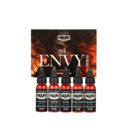 Encre Tattoo - Platinum By Dynamic Set Envy - Mélange pour le tatouage encre 5 x 30 ml reach