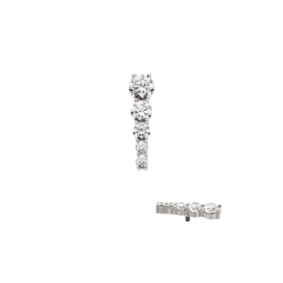 [iv_embout_17-titd748_16c] Piercing Embout - Titane F136 Gamme Invictus - Embout 16 avec pas de vis interne 0,9 mm pour piercing 1,2 mm cascade 5 cluster*