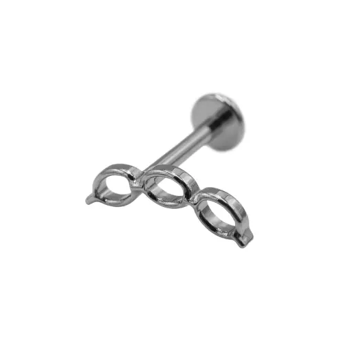 [i_labret_sterile_titane_SUL0034] Piercing Labret - Titane F136 Stérile - Labret 34 interne en titane motif chaîne