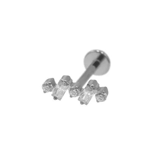 Labret Stérile Titane Interne 30 - Piercing avec pas de vis interne motif rectangle / rond 