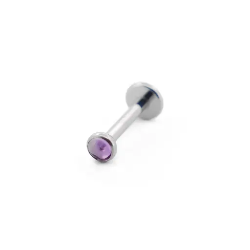 Piercing Labret - Titane F136 Interne Stérile - Labret 23 avec pas de vis interne 1,2 x 8 mm et pierre de 3 mm naturelle (6 coloris)*