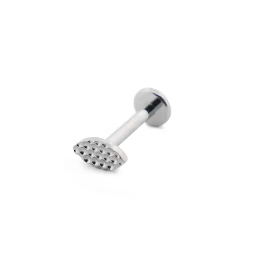 [i_labret_sterile_titane_SUL0014] Piercing Labret - Titane F136 Stérile - Labret 14 interne en titane motif ovale martelé