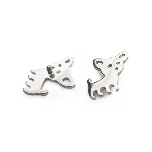 [P110] Embout Piercing - Titane F136 Gamme Hand Ink - Embout 120 avec pas de vis interne 0,9 mm pour piercing 1,2 mm chihuahua 8 mm*