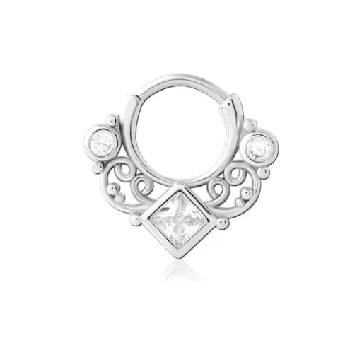 [i_anneau_acier_clicker_CD107] Piercing Anneau - Acier - Anneau clicker septum 107 avec fermeture à charnière 