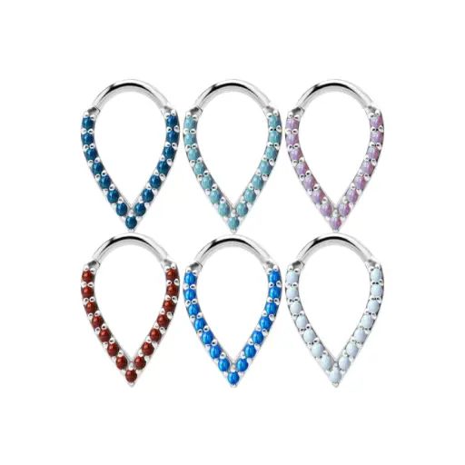 Piercing Anneau - Acier - Anneau clicker 61 avec fermeture à charnière - 7 coloris