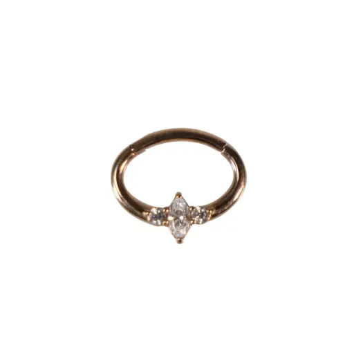 [i_anneau_acier_clicker_CD122] Piercing Anneau - Acier doré rose - Anneau clicker 122 avec fermeture à charnière 