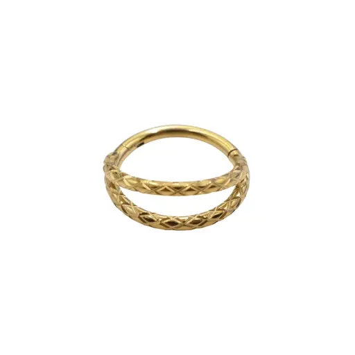 Piercing Anneau - Titane Pvd Gold - Anneau clicker 161 avec fermeture à charnière