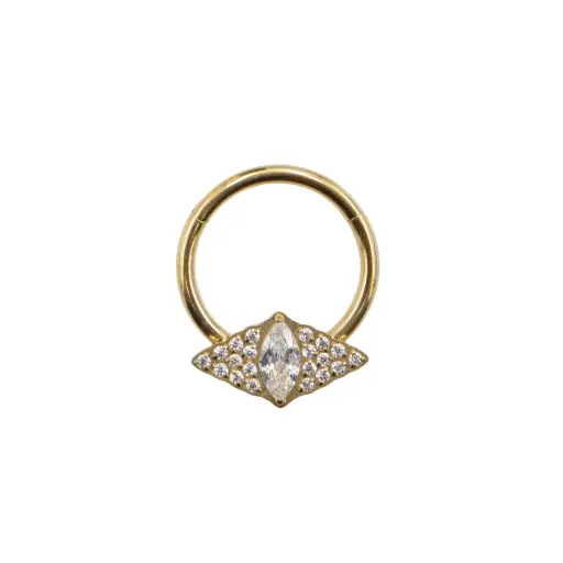 Piercing Anneau - Titane Pvd Gold - Anneau clicker 160 avec fermeture à charnière