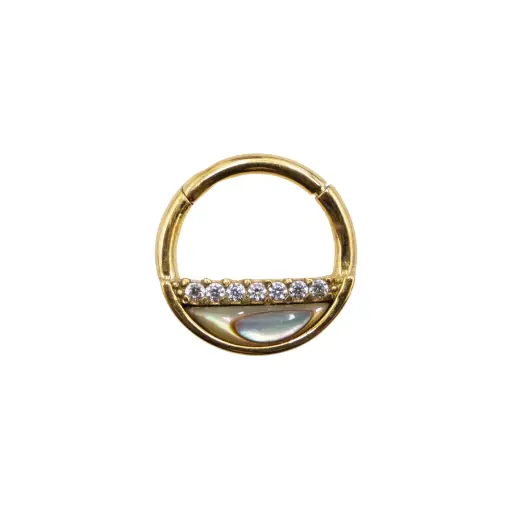 Piercing Anneau - Titane Pvd Gold - Anneau clicker 159 avec fermeture à charnière - 2 coloris