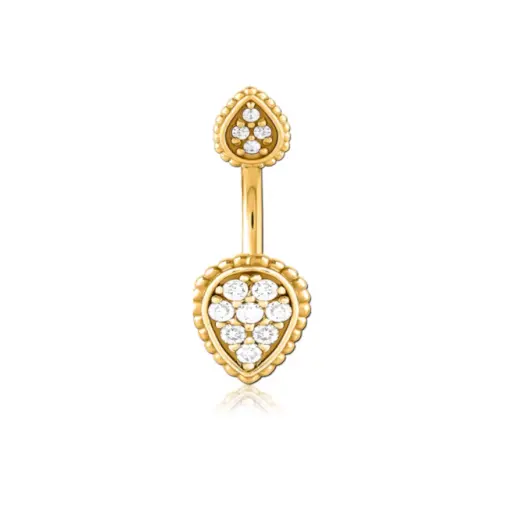 [i_banane_acier_dore_nombril_PNR81] Piercing Banane - Acier doré - Banane pour nombril 81