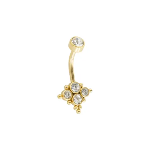[i_banane_acier_pvd_gold_nombril_PNR105] Piercing Banane - Acier Pvd Gold - Banane pour nombril