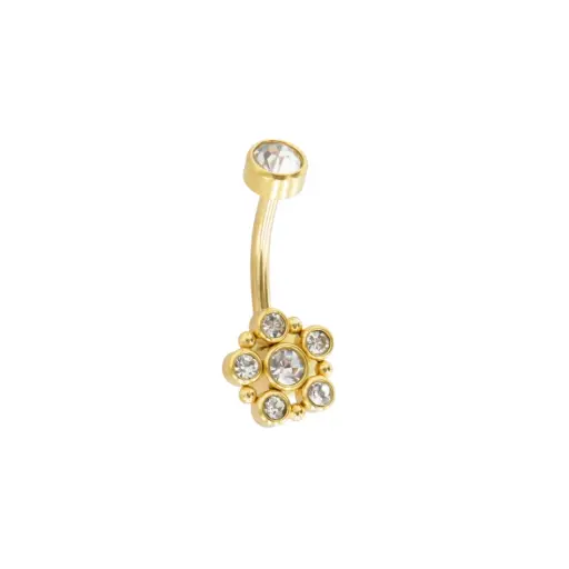 [i_banane_acier_pvd_gold_nombril_PNR101] Piercing Banane - Acier Pvd Gold - Banane pour nombril 101