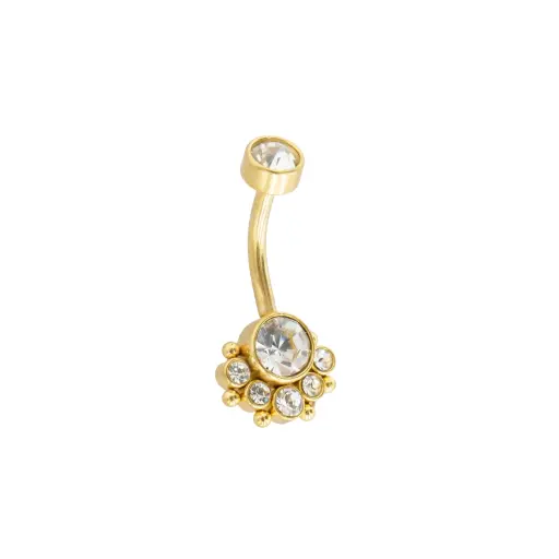 [i_banane_acier_pvd_gold_nombril_PNR108] Piercing Banane - Acier Pvd Gold - Banane pour nombril 108
