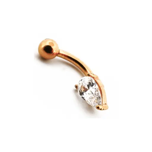 [i_banane_acier_pvd_gold_PND166] Piercing Banane - Acier Pvd Gold - Banane 166