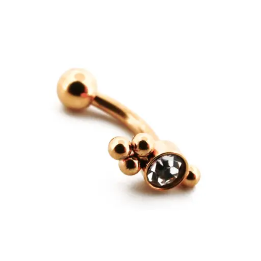 [i_banane_acier_pvd_gold_PND163] Piercing Banane - Acier Pvd Gold - Banane 163