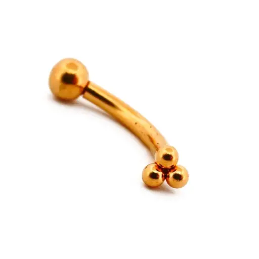[i_GOLD_banane_acier-PND161] Piercing Banane - Acier Pvd Gold - Banane 161