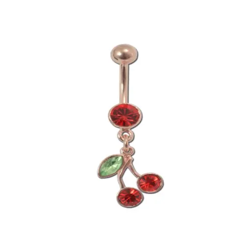 [i_banane_acier_dore_rose_nombril_RNF05] Piercing Banane - Acier doré rose - Banane pour nombril 05