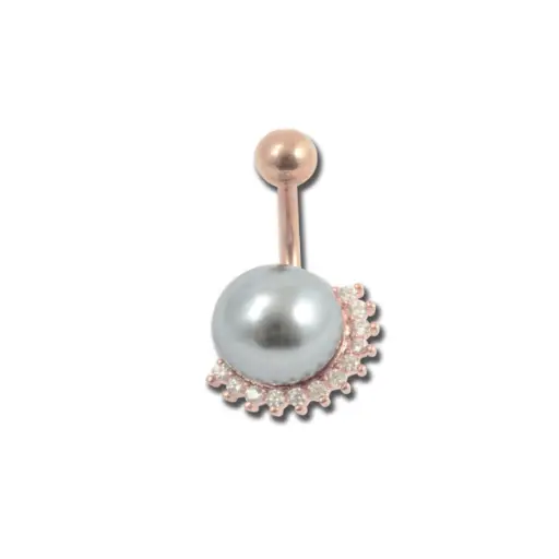 [i_banane_acier_dore_rose_nombril_RNF07] Piercing Banane - Acier doré rose - Banane pour nombril 07