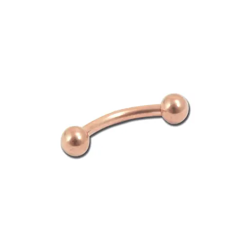 [i_banane_acier_dore_rose_RMBB] Piercing Banane - Acier doré rose - Banane boules 3 mm