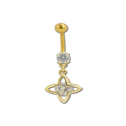[i_banane_acier_dore_fantaisie_nombril_NF446] Piercing Banane - Acier doré - Banane fantaisie pour nombril 446