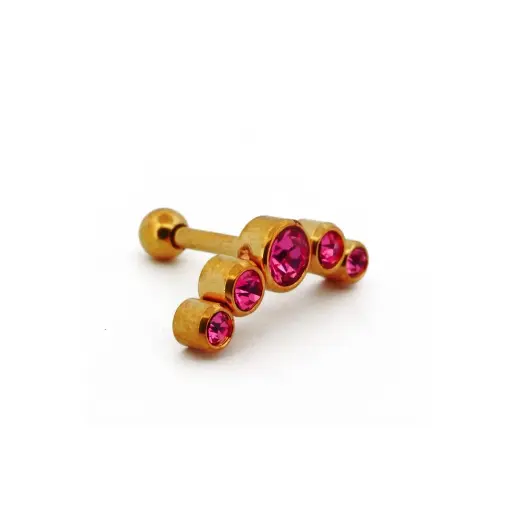 [i_barbell_acier_pvd_doré_tragus_PHD182] Piercing Barbell - Acier Pvd Doré - Barbell spécial tragus 182