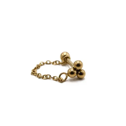 [i_barbell_acier_pvd_doré_tragus_PHD168] Piercing Barbell - Acier Pvd Doré - Barbell spécial tragus 168