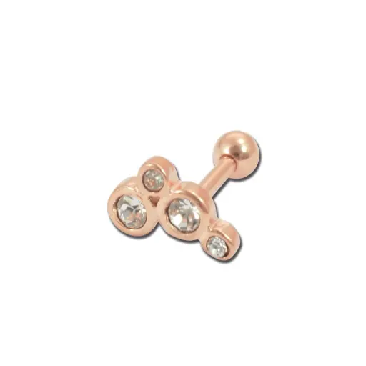 [i_barbell_acier_doré_rose_RHD221] Piercing Barbell - Acier Doré Rose - Barbell 221