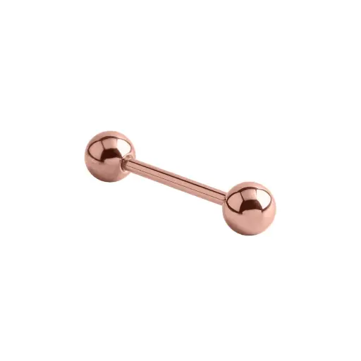 Piercing Barbell - Acier Doré Rose - Barbell boules 3 mm