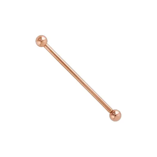 Piercing Barbell - Acier Doré Rose - Barbell boules 5 mm