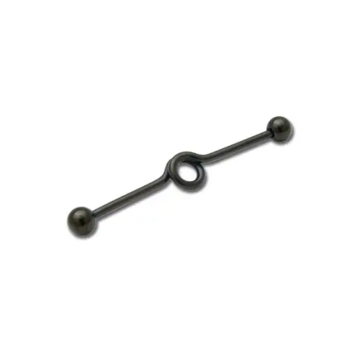 [i_barbell_acier_noir_industriel_NHD124] Piercing Barbell - Acier Noir - Barbell industriel 124