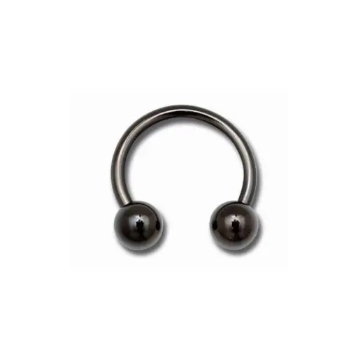Piercing Fer à cheval - Acier Noir - Fer à cheval avec boules