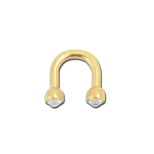 [i_fer_a_cheval_acier_doré_PCD87] Piercing Fer à cheval - Acier Doré - Fer à cheval avec strass 87