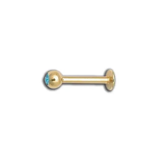 [i_labret_acier_dore_PSLAB] Piercing Labret - Acier Doré - Labret Cristal Blanc 