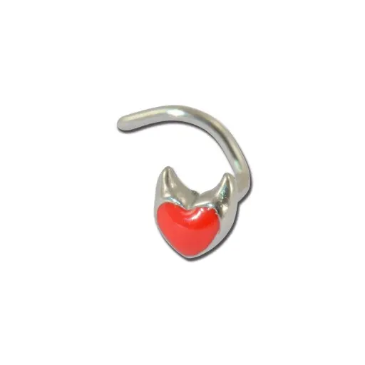 [i_stud_nez_acier_JD266] Piercing Stud - Acier - Stud de nez en acier cœur diable 266