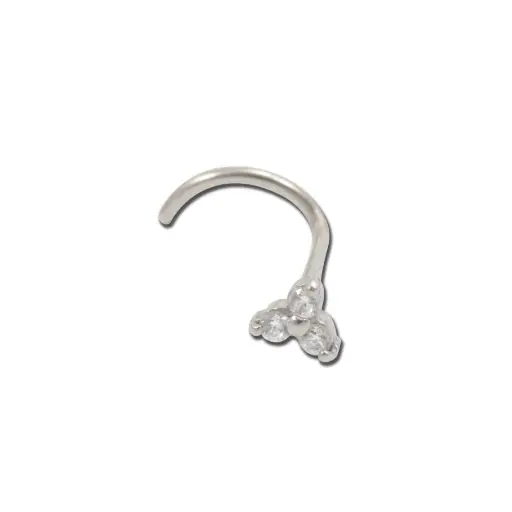 [i_stud_nez_acier_JD301] Piercing Stud - Acier - Stud de nez en acier fleur cristal 301