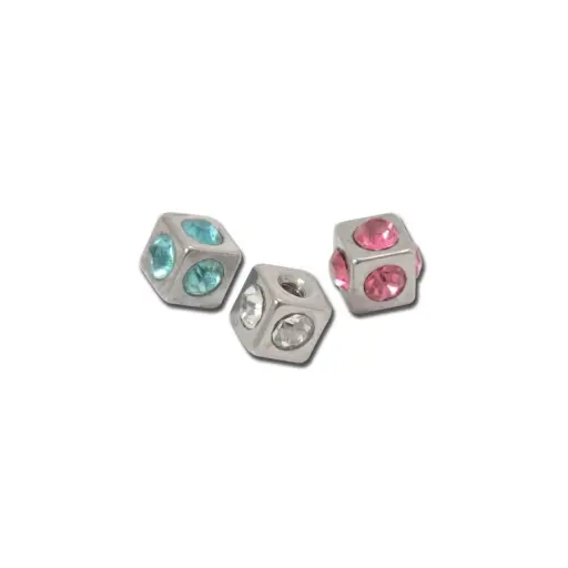 [i_embout_vis_acier_VD175] Embout Piercing - Acier - Vis dé à strass 175