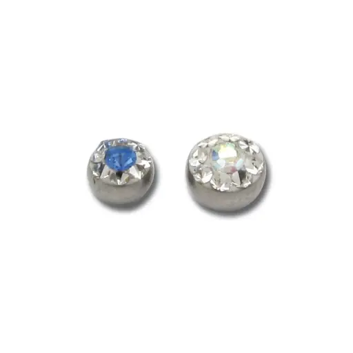 Embout Piercing - Acier - Bille cristal coloré 85 - Plusieurs coloris 